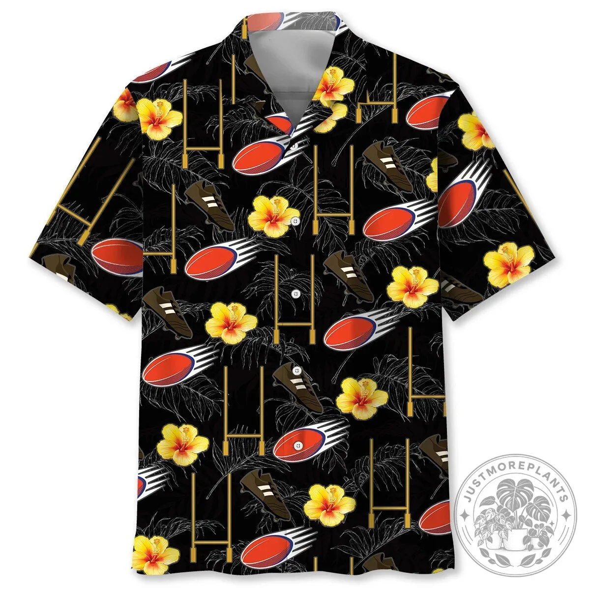 Rugby Goal Post And Ball Hawaiian Shirt