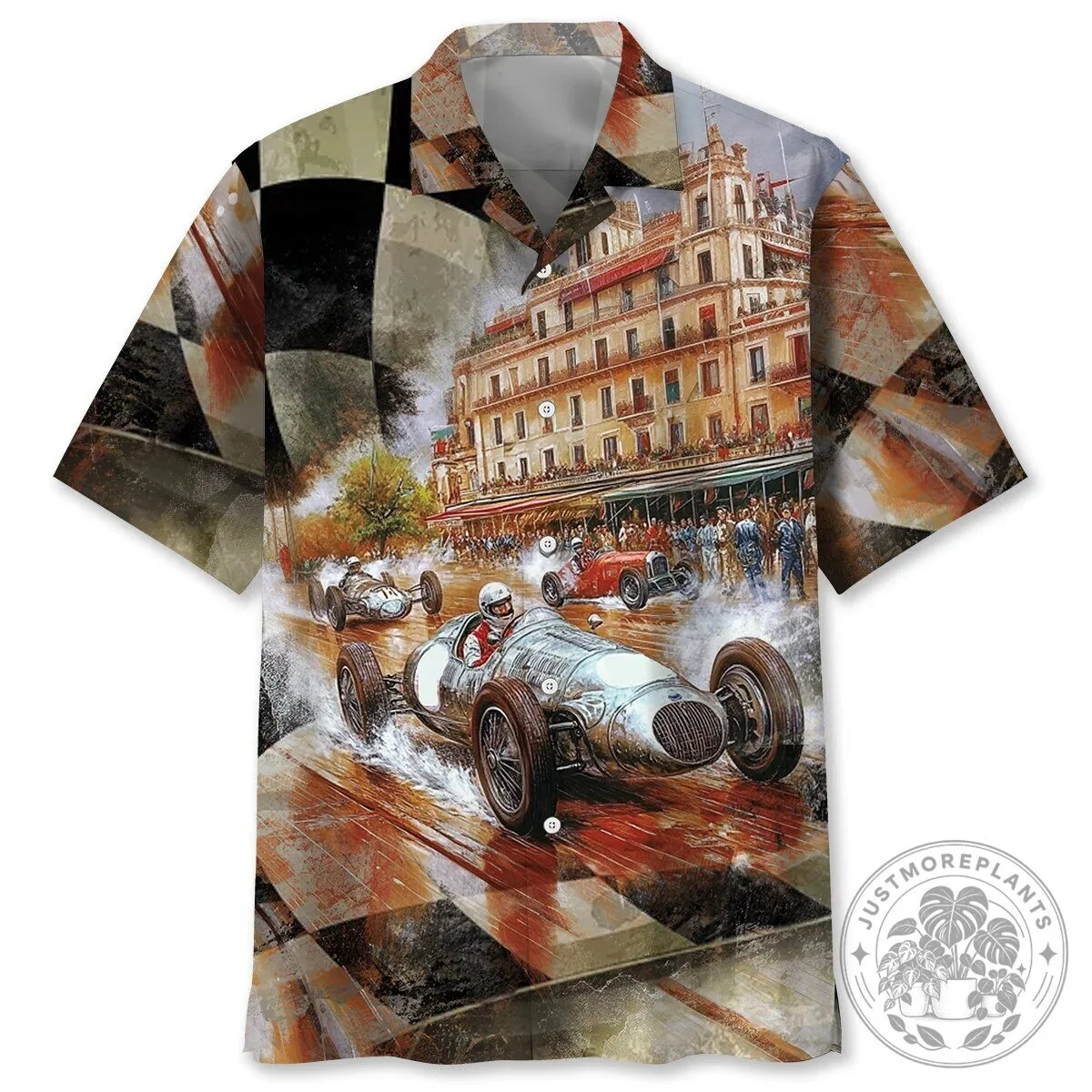 Vintage European Grand Prix Road Racing Hawaiian Shirt