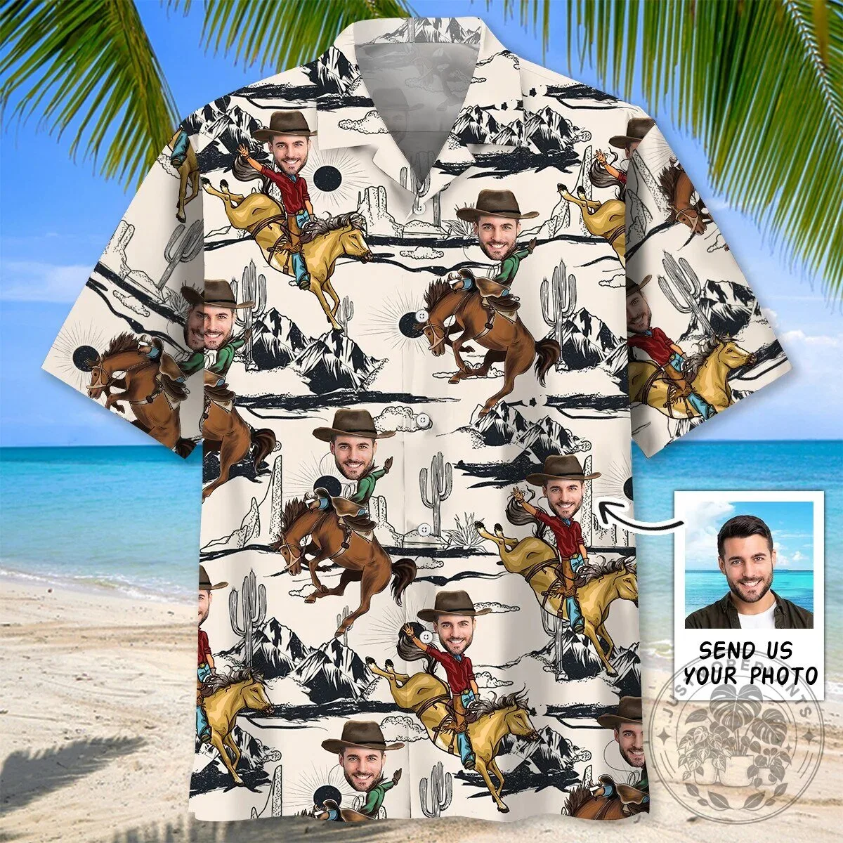 Personalized Cowboy Rodeo Rider Custom Photo Hawaiian Shirt