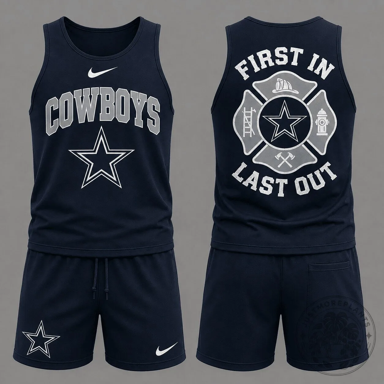 Dallas Cowboys Firefighter First In Last Out Tank Top and Shorts Set