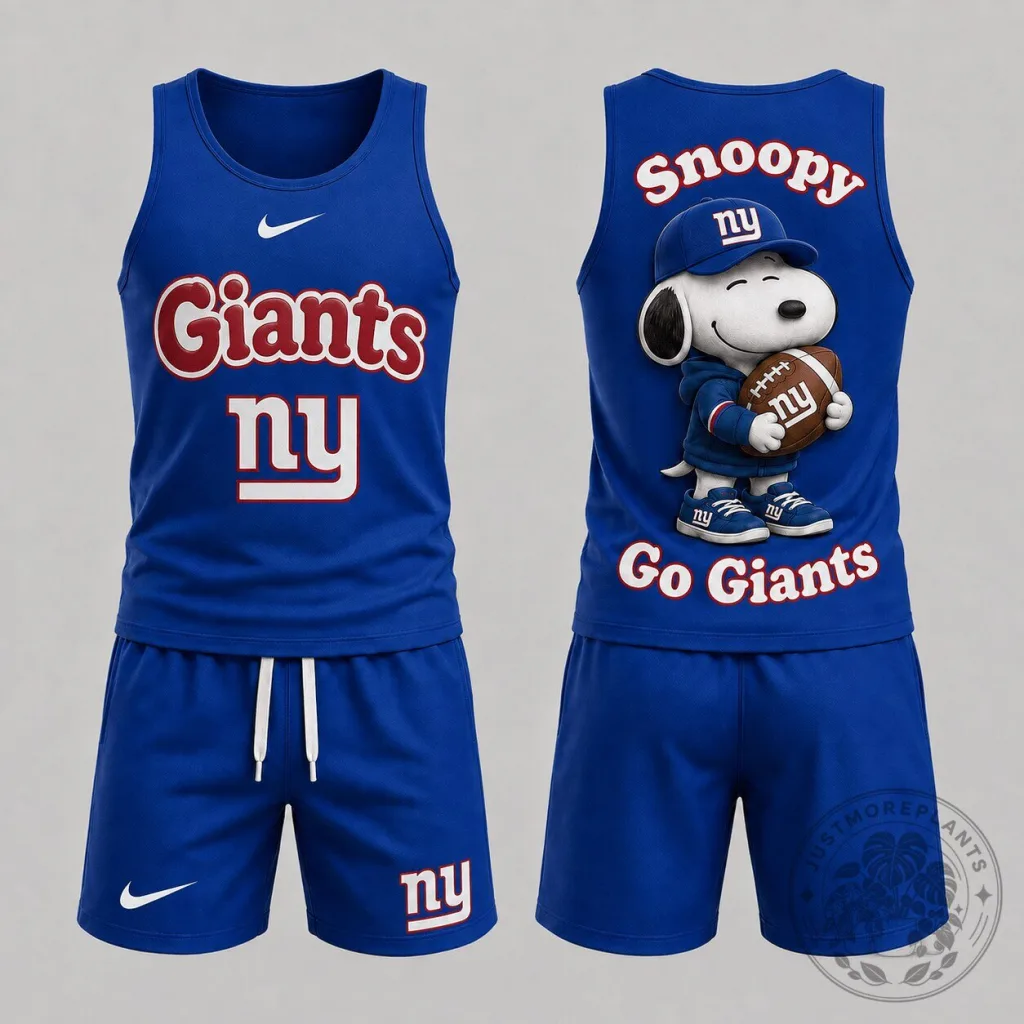 New York Giants Snoopy Game Day Football Fan Tank Top and Shorts Set New York Giants Snoopy Game Day Football Fan Tank Top and Shorts Set