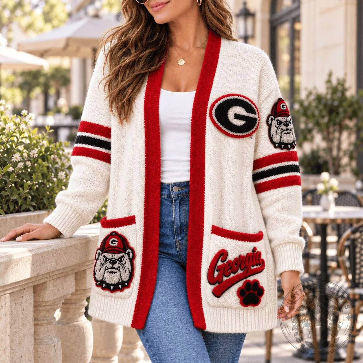Georgia Bulldogs Women's Open-Front Cardigan Sweater