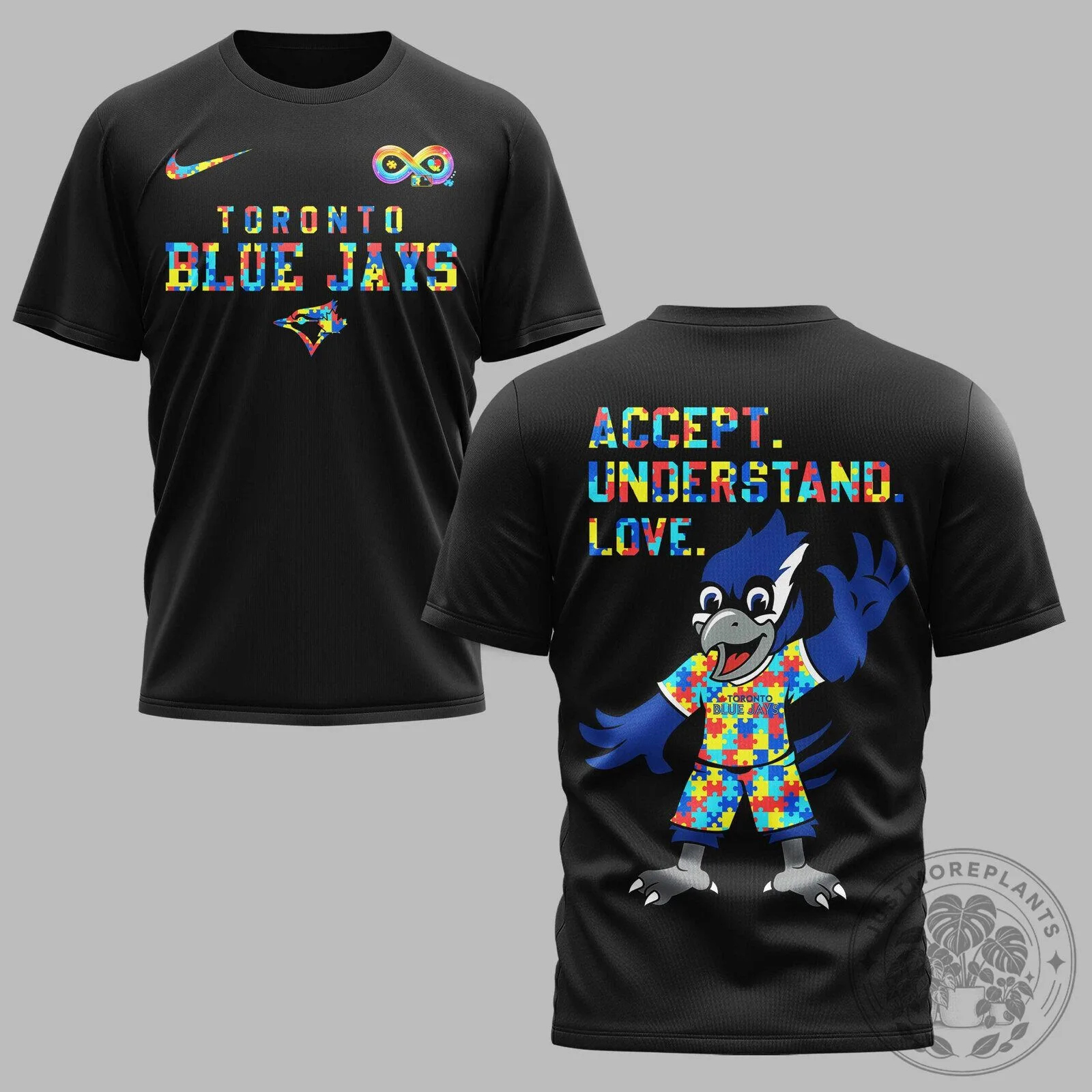 Toronto Blue Jays Shirt Autism Awareness Accept Understand Love T-Shirt