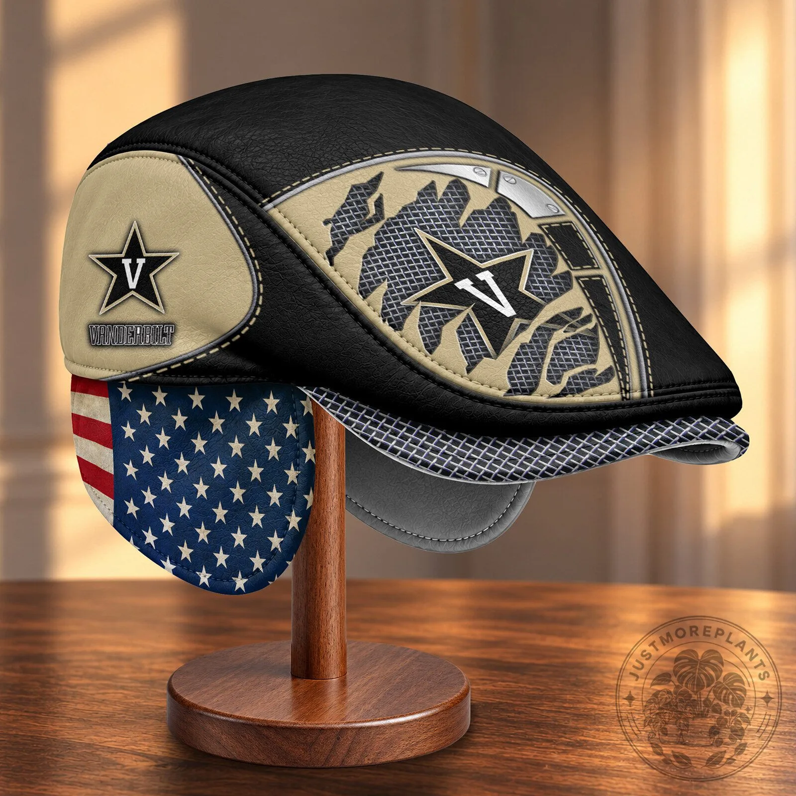 Vanderbilt Commodores NCAA Flat Cap with Foldable Ear Flaps 10 Vanderbilt Commodores NCAA Flat Cap with Foldable Ear Flaps