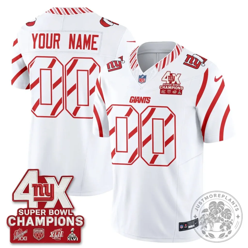 New York Giants Four-Time Super Bowl Champions Christmas Edition Football Jersey New York Giants Four-Time Super Bowl Champions Christmas Edition Football Jersey