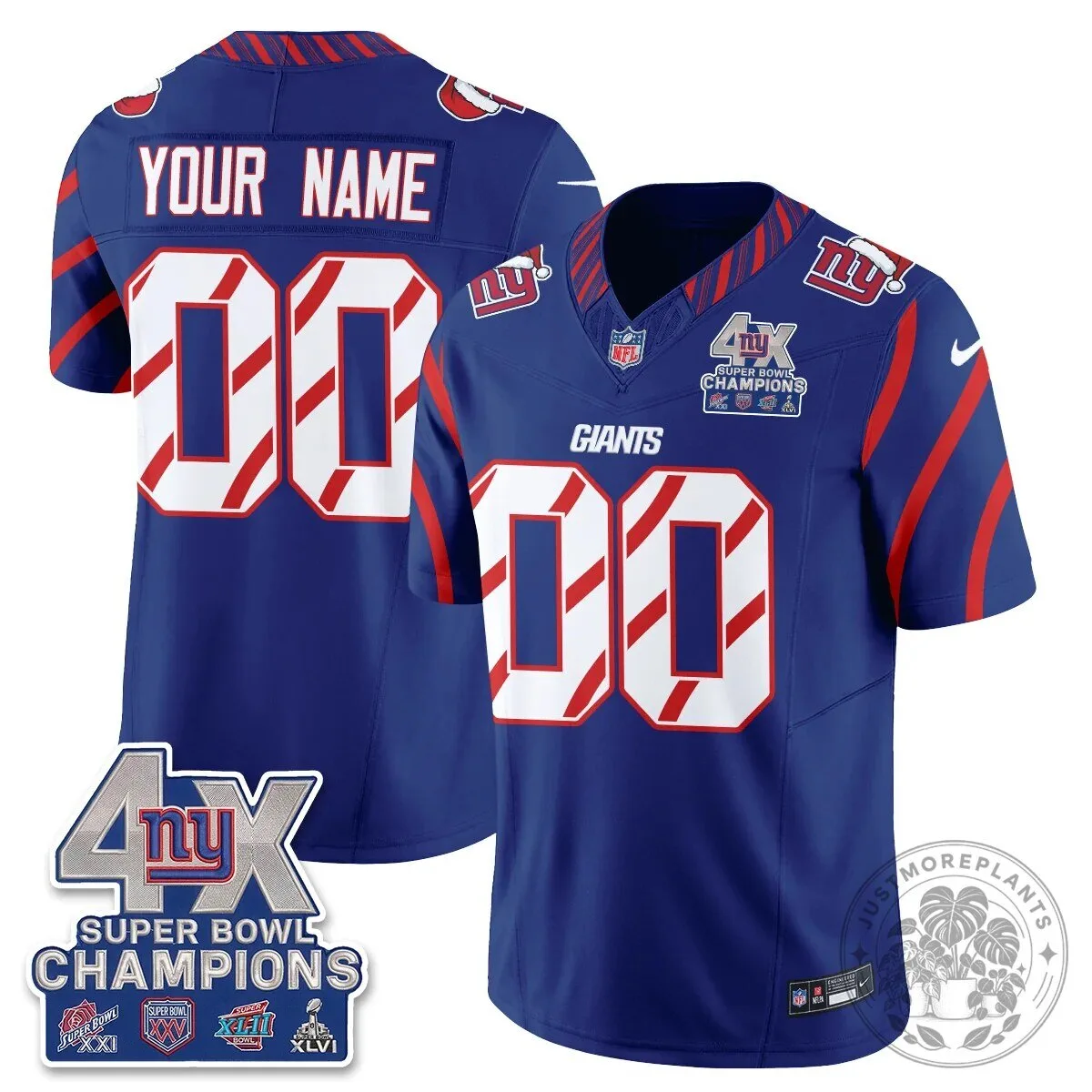 New York Giants Four-Time Super Bowl Champions Christmas Edition Football Jersey 7 New York Giants Four-Time Super Bowl Champions Christmas Edition Football Jersey