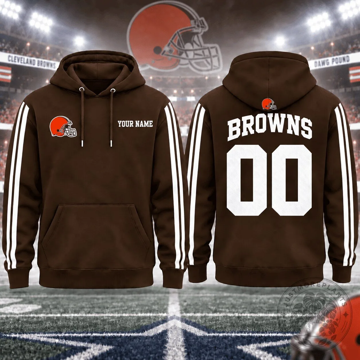 Cleveland Browns Personalized Name and Number Football Fan Hoodie