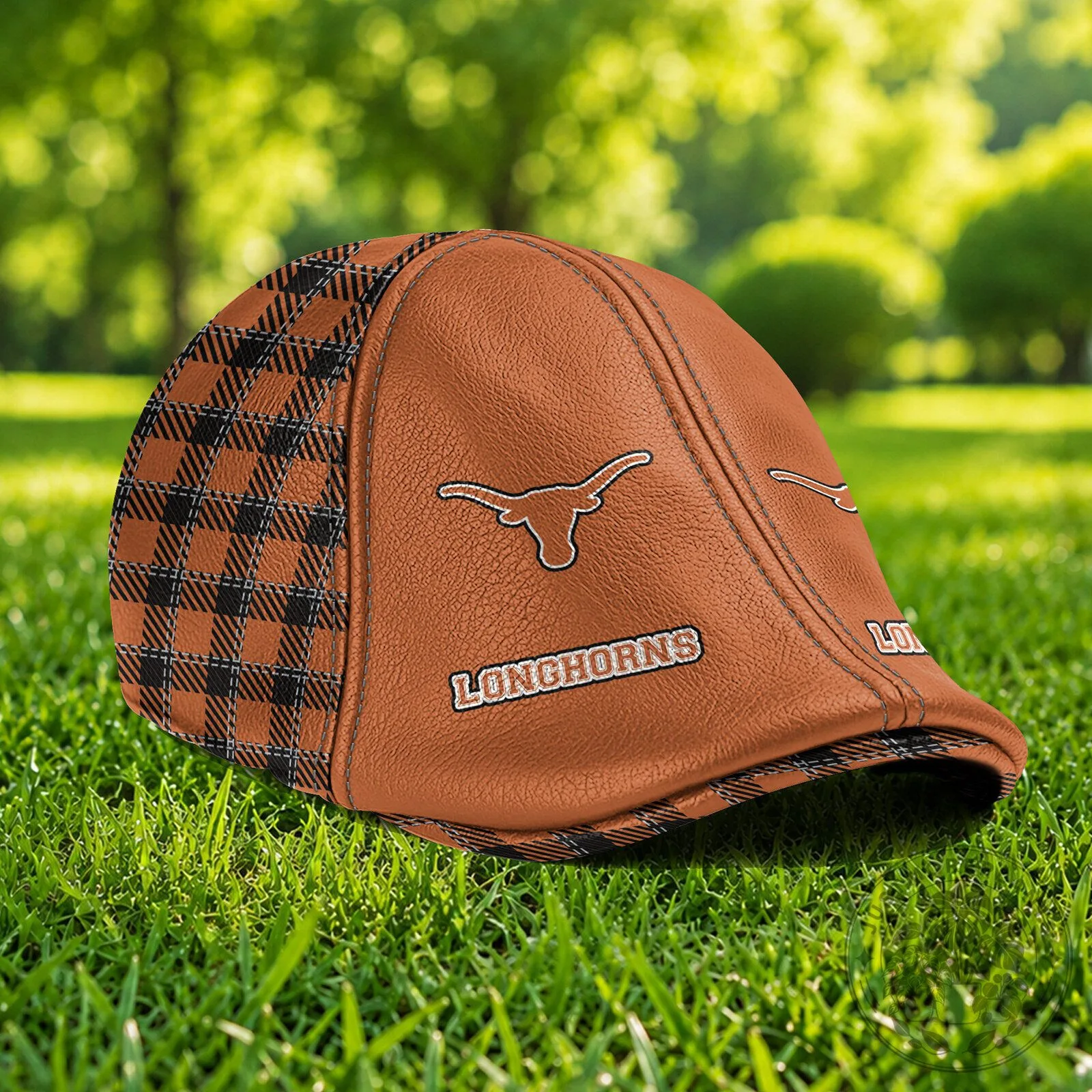 Texas Longhorns NCAA Personalized Custom Name Plaid Flat Cap 9 Texas Longhorns NCAA Personalized Custom Name Plaid Flat Cap