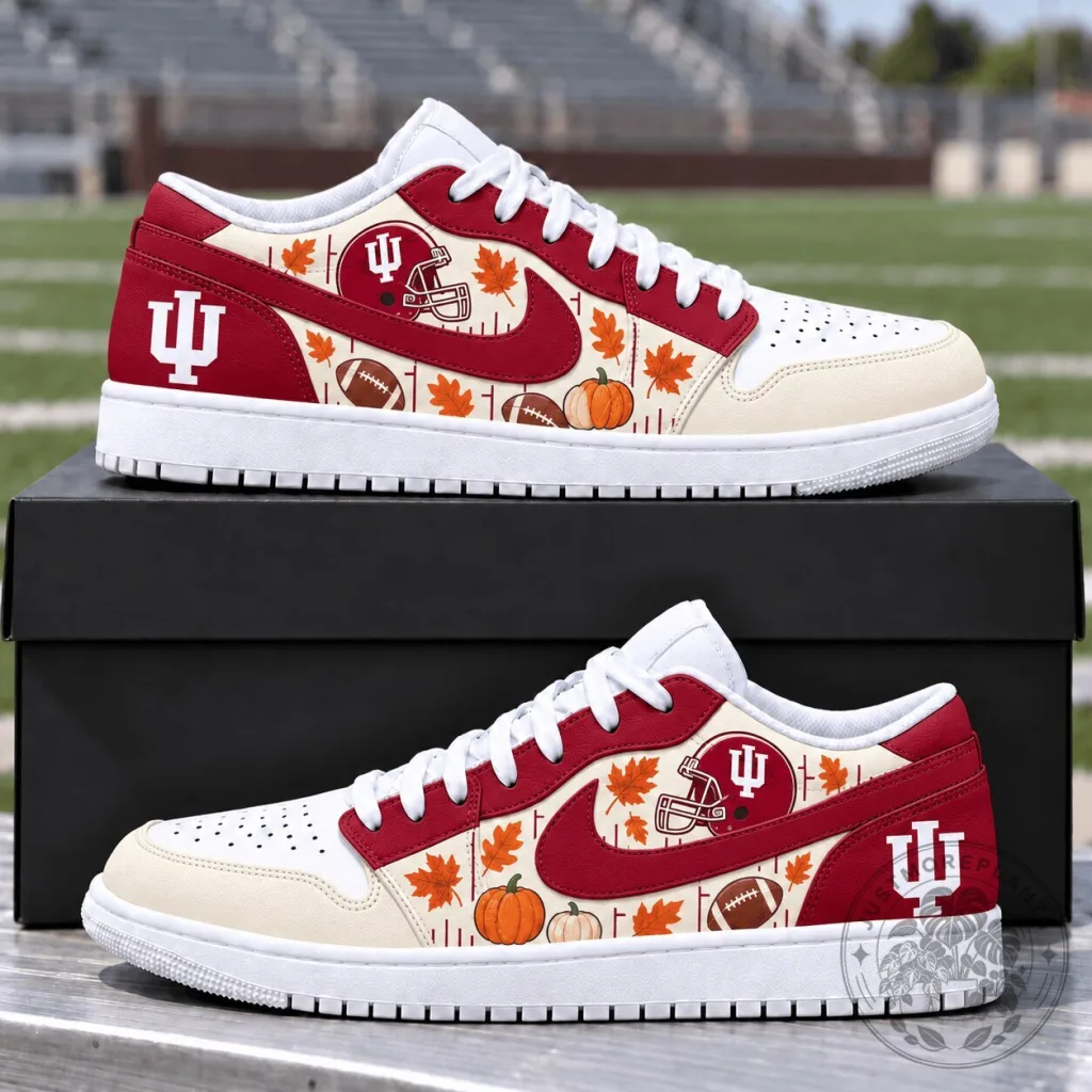Indiana Hoosiers Football Fall Vibe Air Jordan 1 Low Top Shoes Indiana Hoosiers Football Fall Vibe Air Jordan 1 Low Top Shoes
