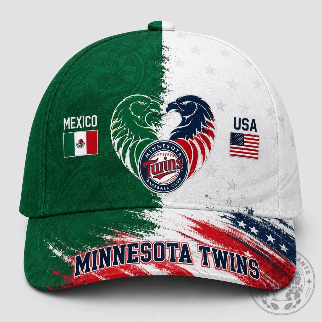 Mexico vs USA Minnesota Twins Baseball Club Dual Pride Cap Hat Mexico vs USA Minnesota Twins Baseball Club Dual Pride Cap Hat