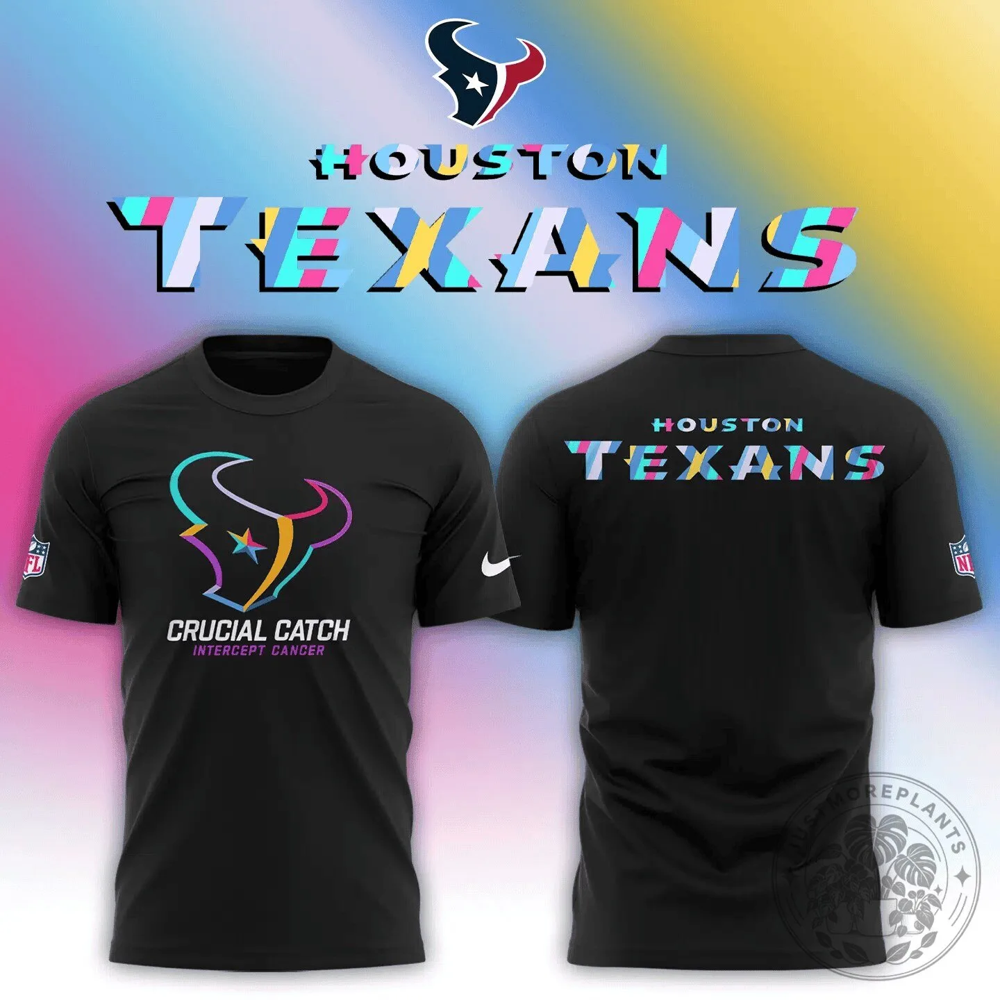 Houston Texans NFL Crucial Catch Intercept Cancer Short Sleeve T-Shirt