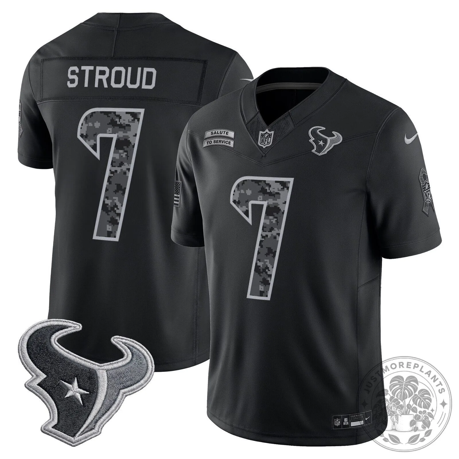CJ Stroud Black Football Jersey - Houston Texans Salute To Service Edition