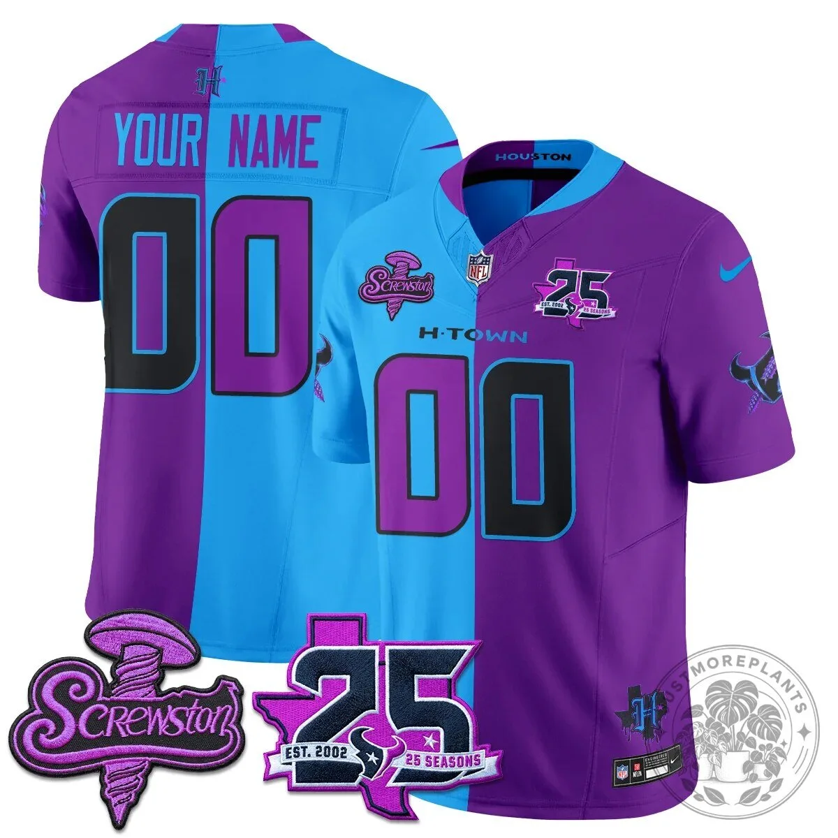 Houston Screwston DJ Screw Split Vapor Custom Football Jersey