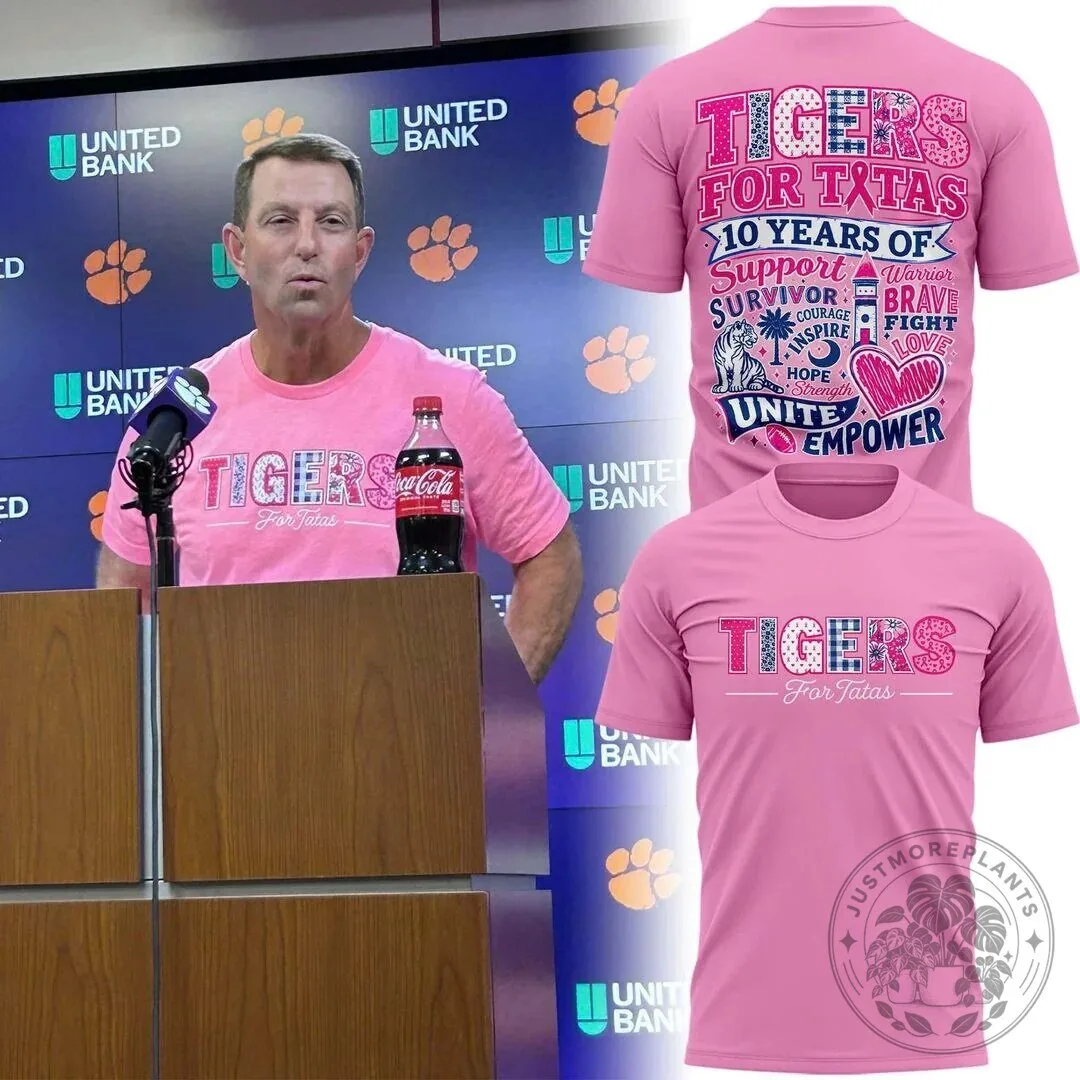 Clemson Tigers Breast Cancer Awareness Pink Ribbon Support T-Shirt