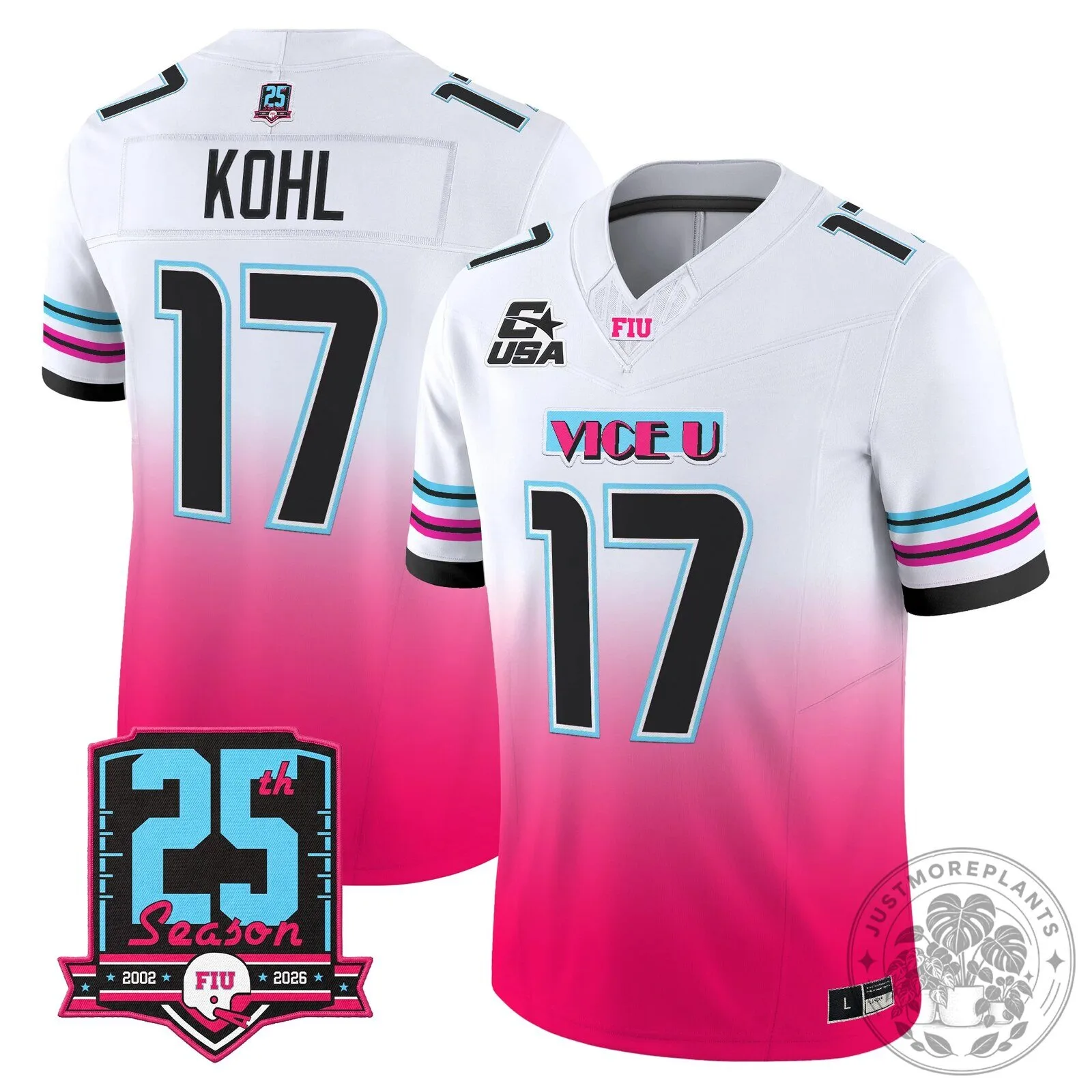 Florida International Panthers 25th Season Vice U Kohl 17 Football Jersey