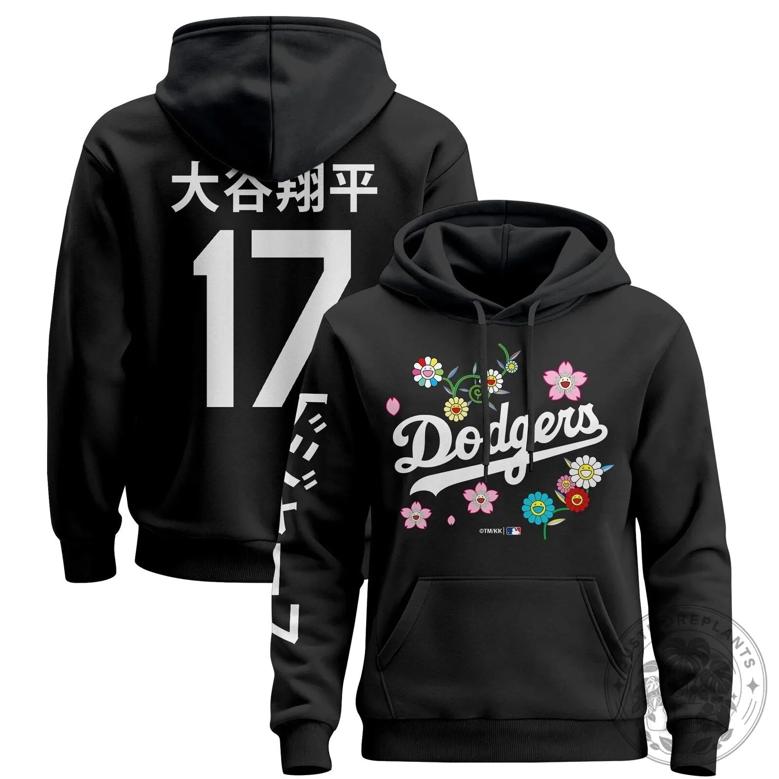Takashi Murakami Los Angeles Dodgers Shohei Ohtani Number 17 Black Hoodie