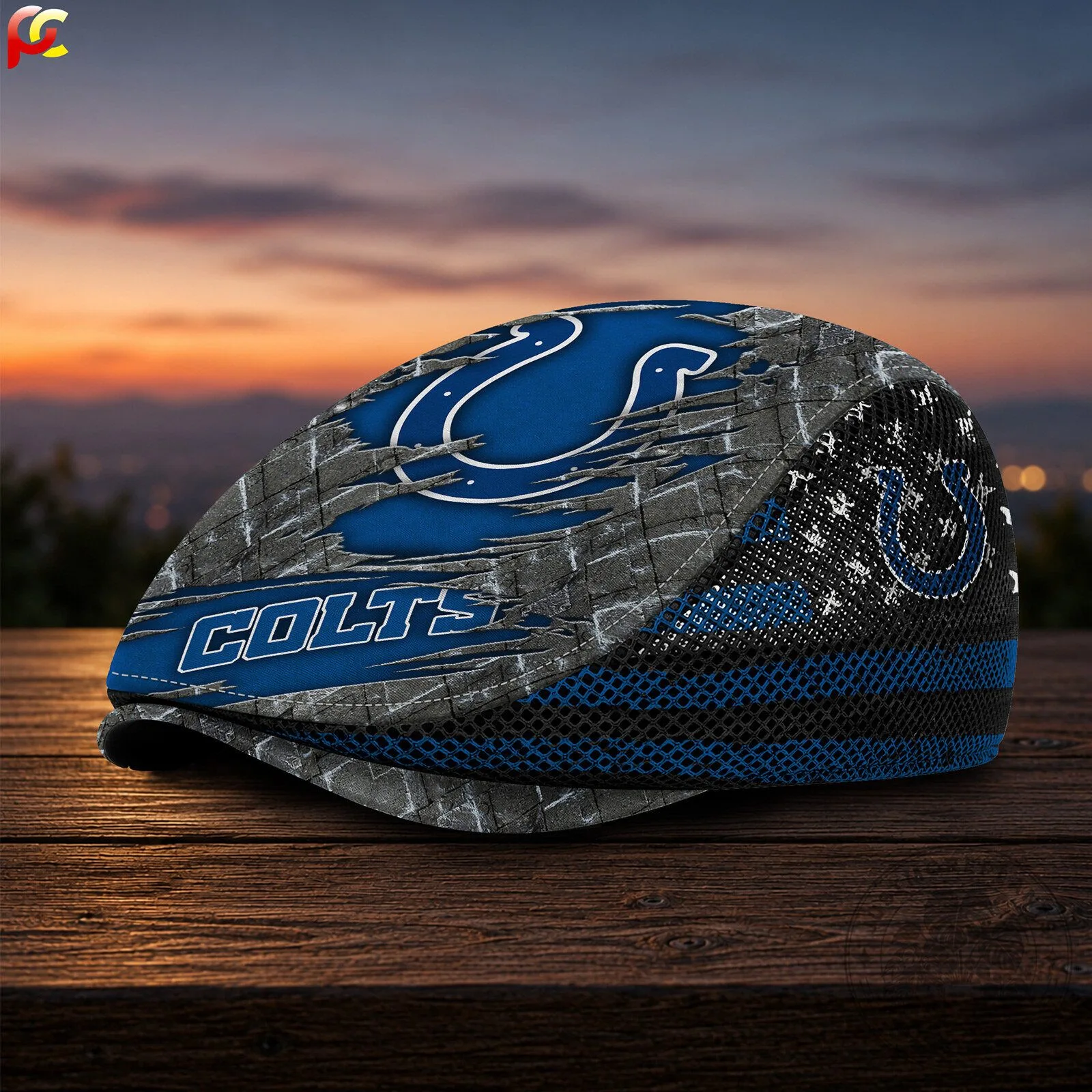 Indianapolis Colts Distressed Design Flat Cap