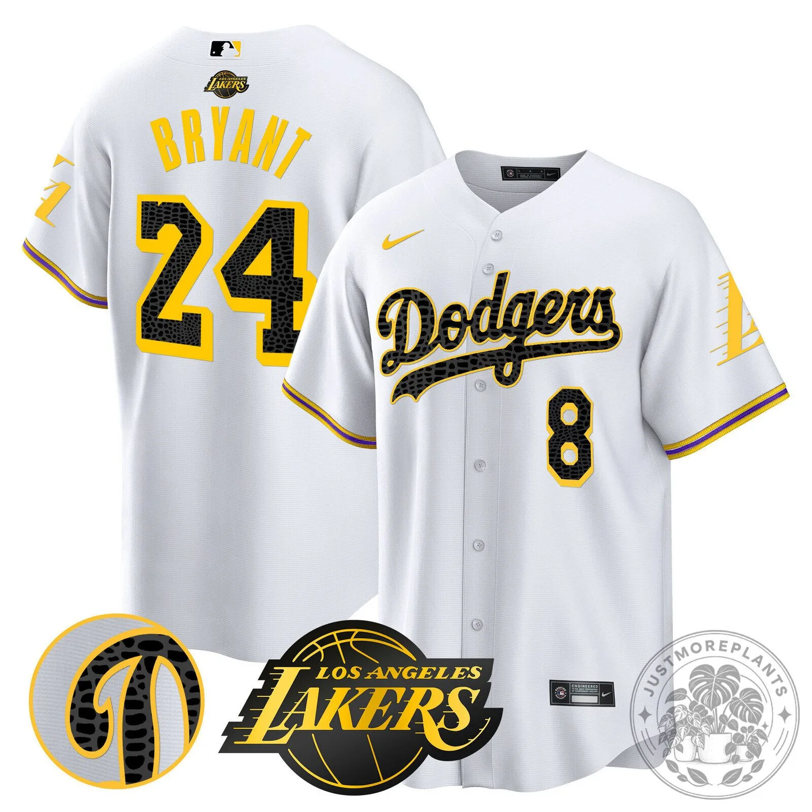 Los Angeles Dodgers Kobe Bryant Baseball Jersey Black Mamba