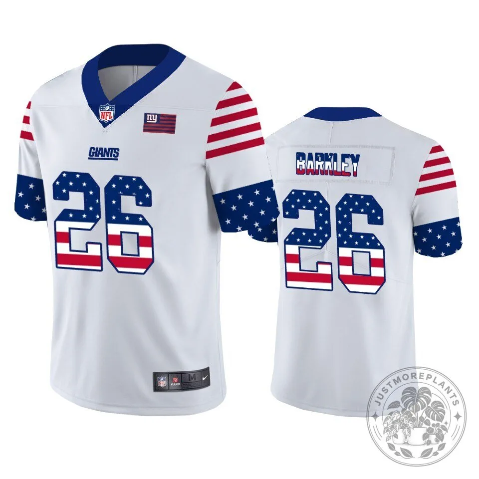 Saquon Barkley New York Giants White USA Flag Limited Edition Football Jersey