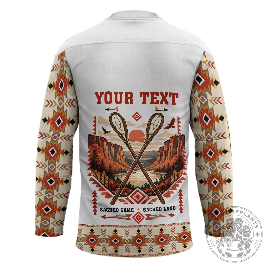 Chahta Yakni Stickball Heritage Native American Tribal Landscape Hockey Jersey 6 Chahta Yakni Stickball Heritage Native American Tribal Landscape Hockey Jersey