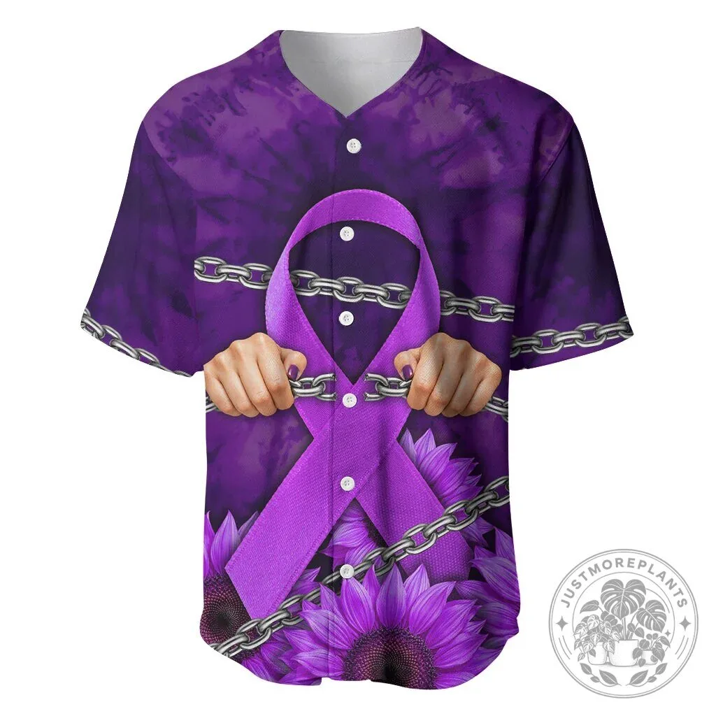 Domestic Violence Awareness Purple Ribbon Sunflower Breaking Chains Baseball Jersey 2 Domestic Violence Awareness Purple Ribbon Sunflower Breaking Chains Baseball Jersey