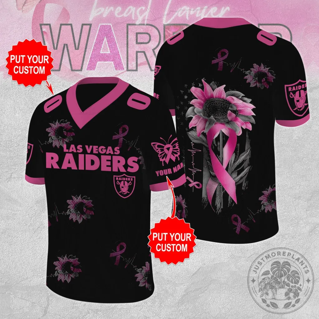 Las Vegas Raiders Breast Cancer Awareness Pink Ribbon Football Jersey Las Vegas Raiders Breast Cancer Awareness Pink Ribbon Football Jersey
