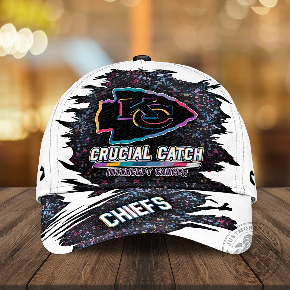 Kansas City Chiefs Crucial Catch Intercept Cancer Baseball Cap Hat