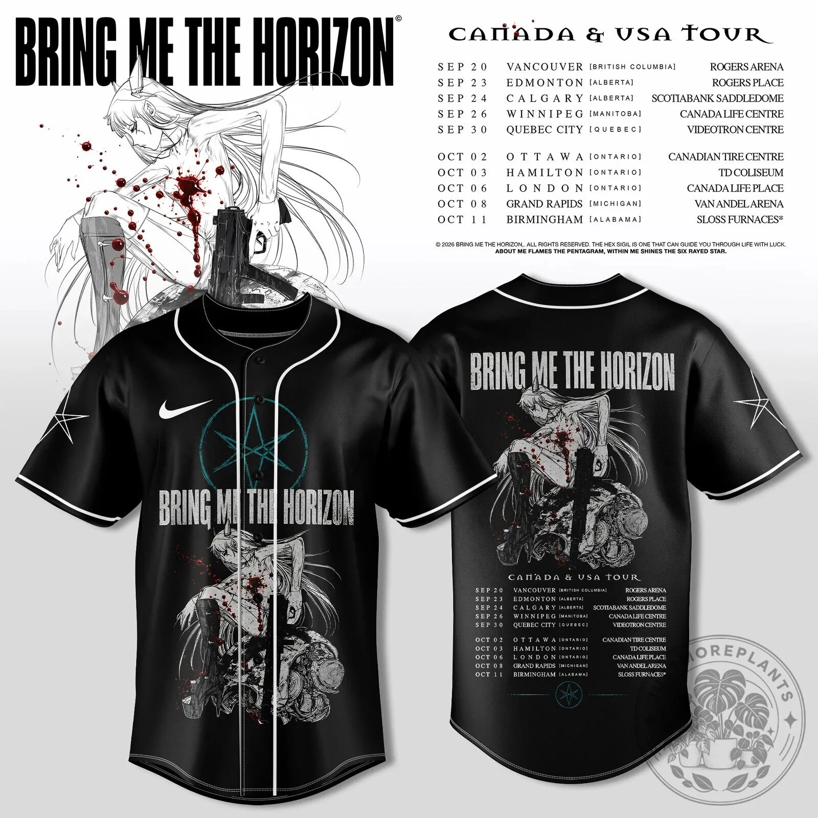 Bring Me The Horizon Canada vs USA Tour Baseball Jersey