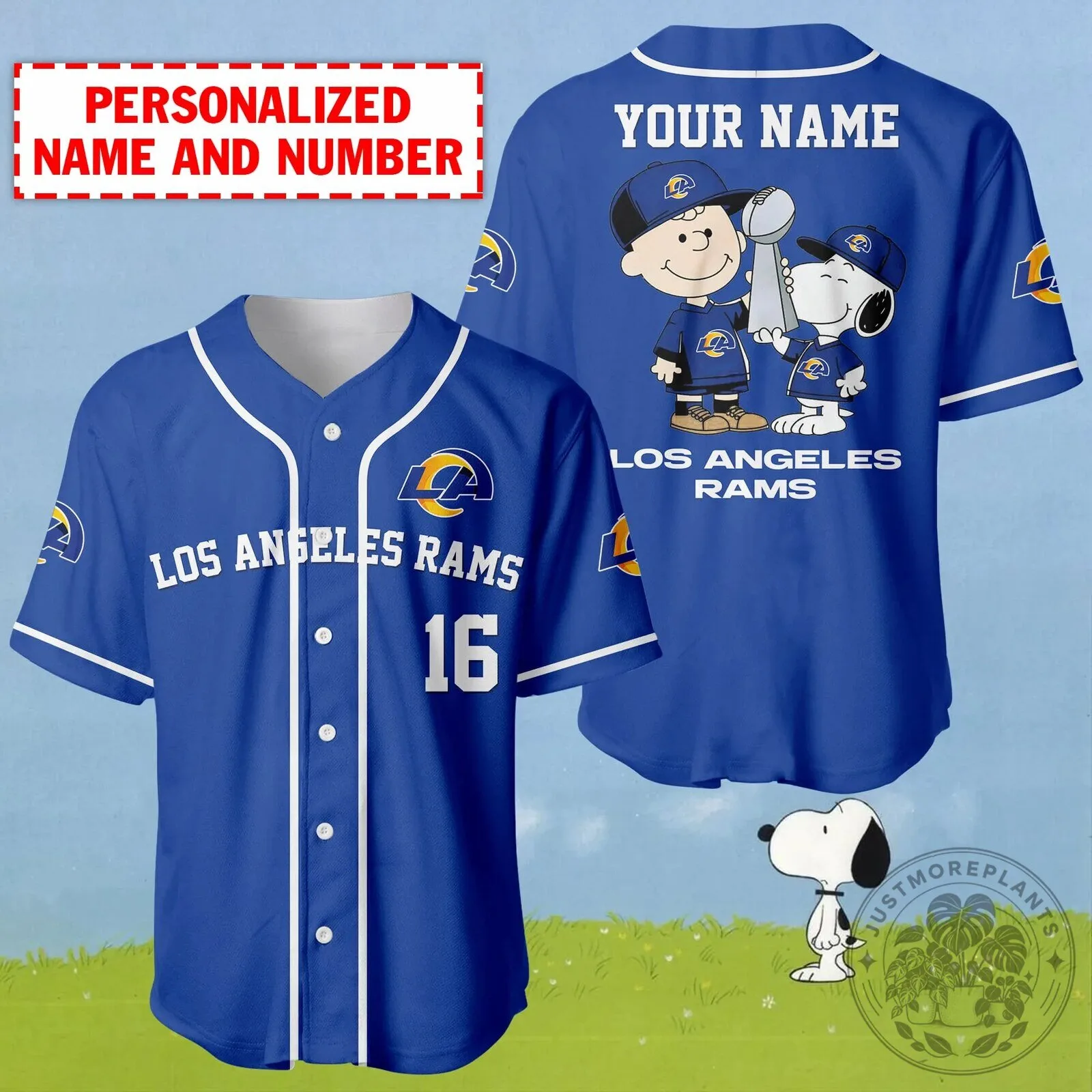 Personalized Los Angeles Rams Charlie Brown Snoopy Baseball Jersey 1 Personalized Los Angeles Rams Charlie Brown Snoopy Baseball Jersey