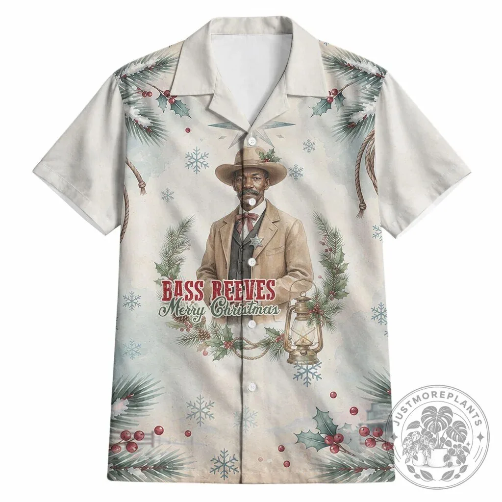 Bass Reeves Merry Christmas Old West Deputy Lawman Holiday Hawaiian Shirt