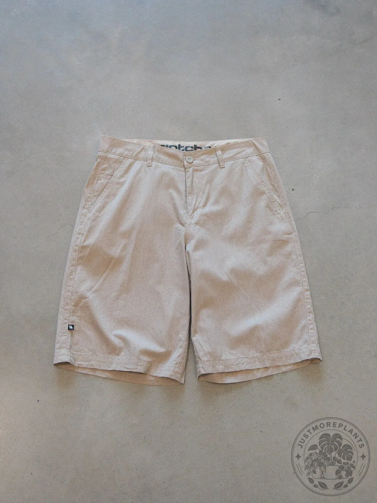 Vintage 2000s Beige Striped Gotcha Brand Shorts