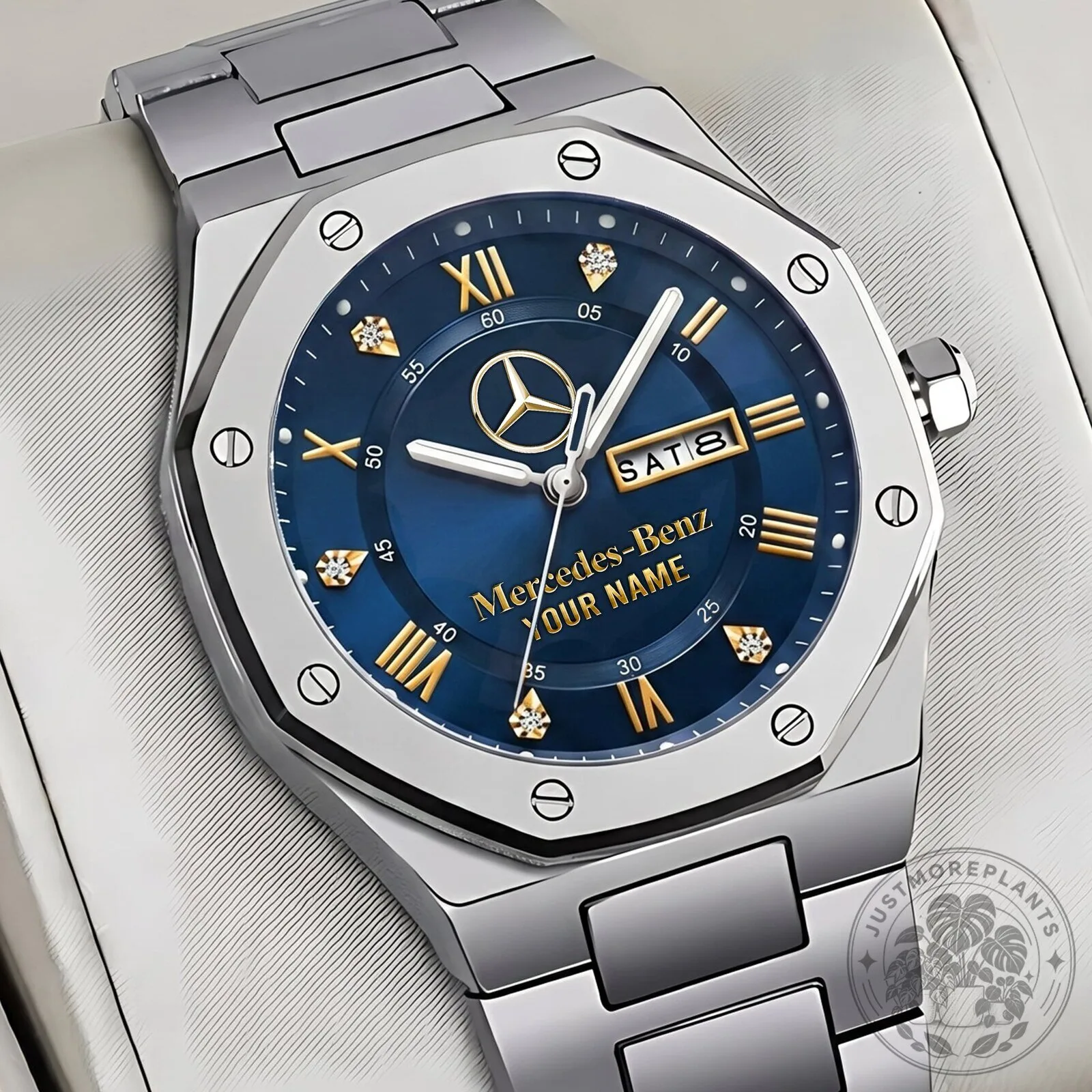 Mercedes-Benz Personalized Business Quartz Men's Watch with Stainless Steel Band