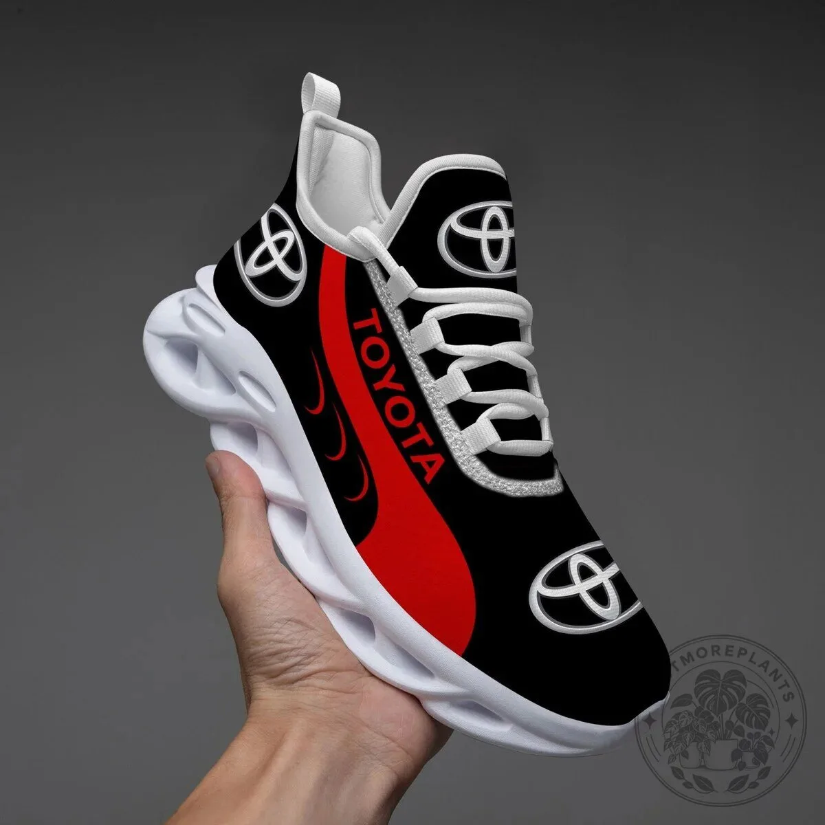 Toyota Logo Black and Red Max Soul Running Shoes for Men and Women