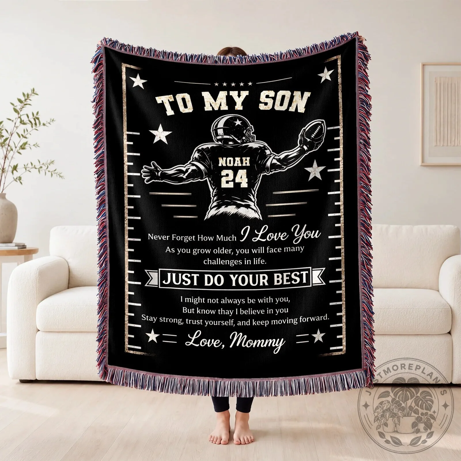 Grandson Football Player Just Do Your Best Quote Woven Blanket from Grandma 9 Grandson Football Player Just Do Your Best Quote Woven Blanket from Grandma