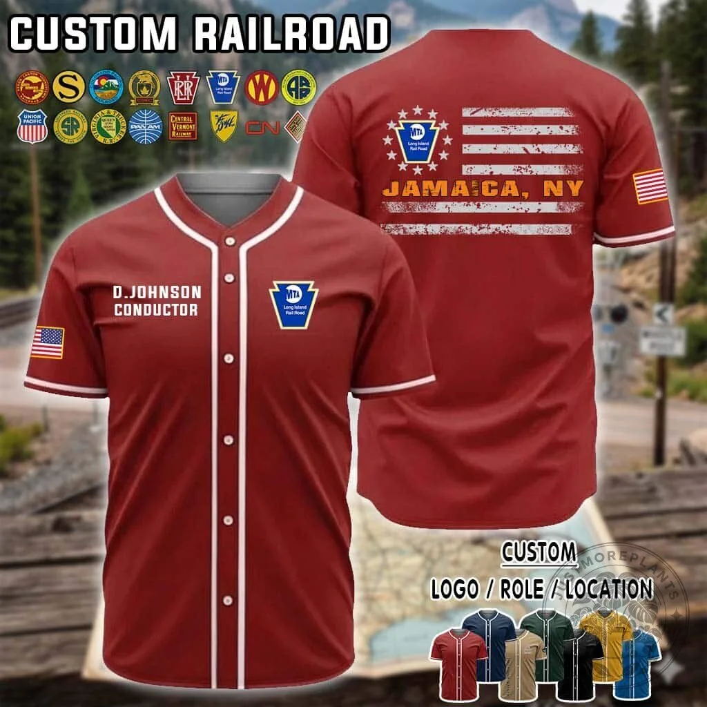 Union Pacific Railroad Conductor Custom Name Baseball Jersey 14 Union Pacific Railroad Conductor Custom Name Baseball Jersey