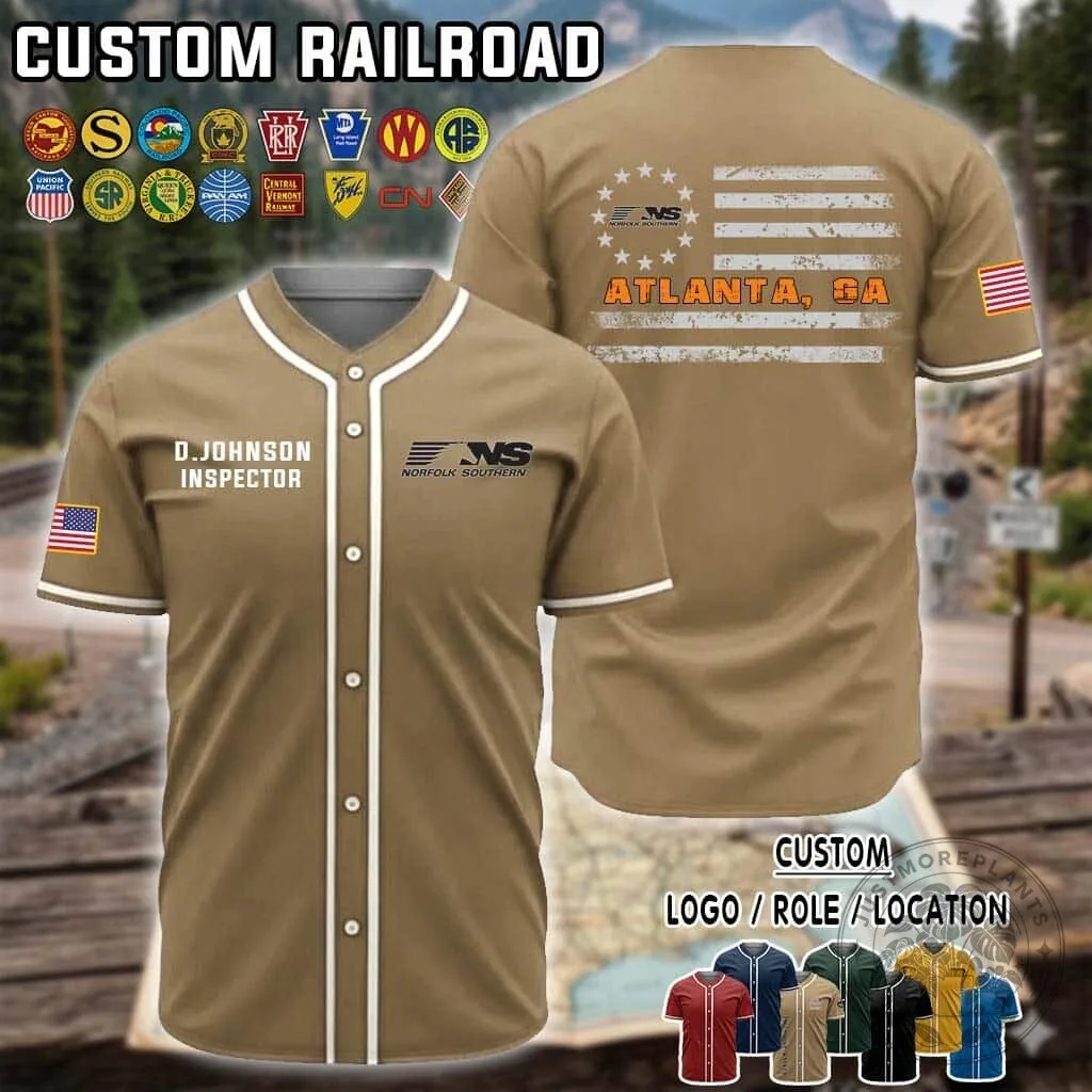 Union Pacific Railroad Conductor Custom Name Baseball Jersey 16 Union Pacific Railroad Conductor Custom Name Baseball Jersey