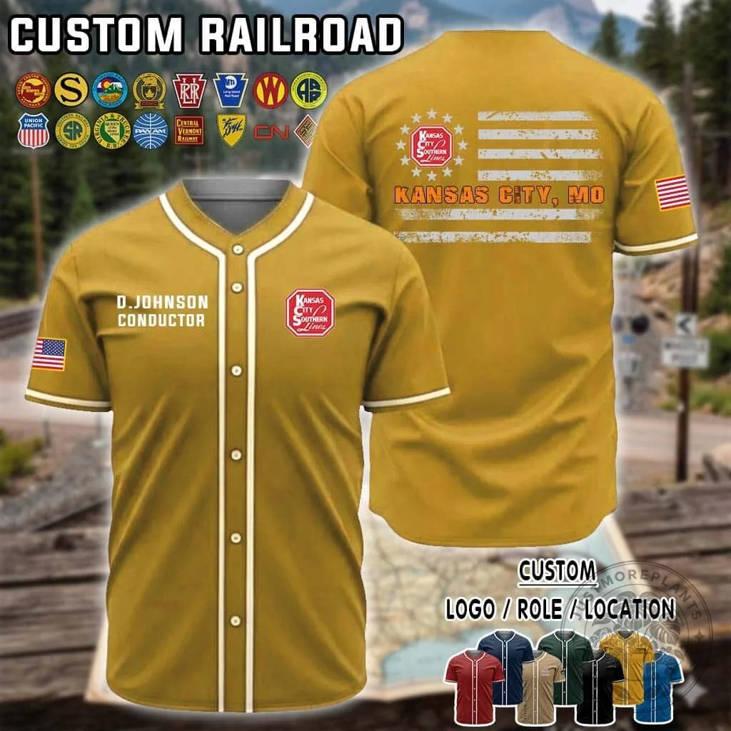 Union Pacific Railroad Conductor Custom Name Baseball Jersey 18 Union Pacific Railroad Conductor Custom Name Baseball Jersey