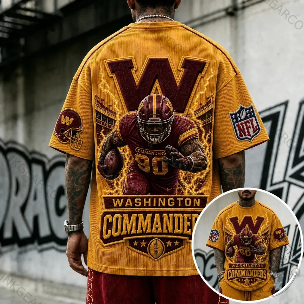 Washington Commanders American Football Team Player Graphic Print T-Shirt Washington Commanders American Football Team Player Graphic Print T-Shirt