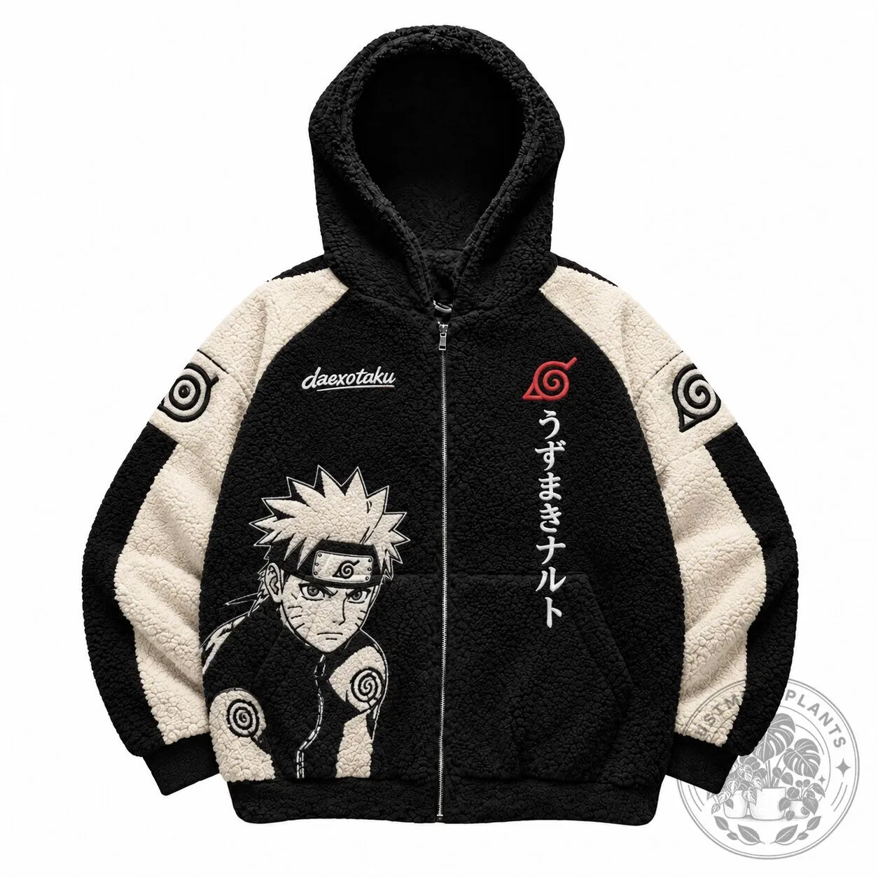 Naruto Uzumaki Anime Character Fleece Zip-Up Hoodie