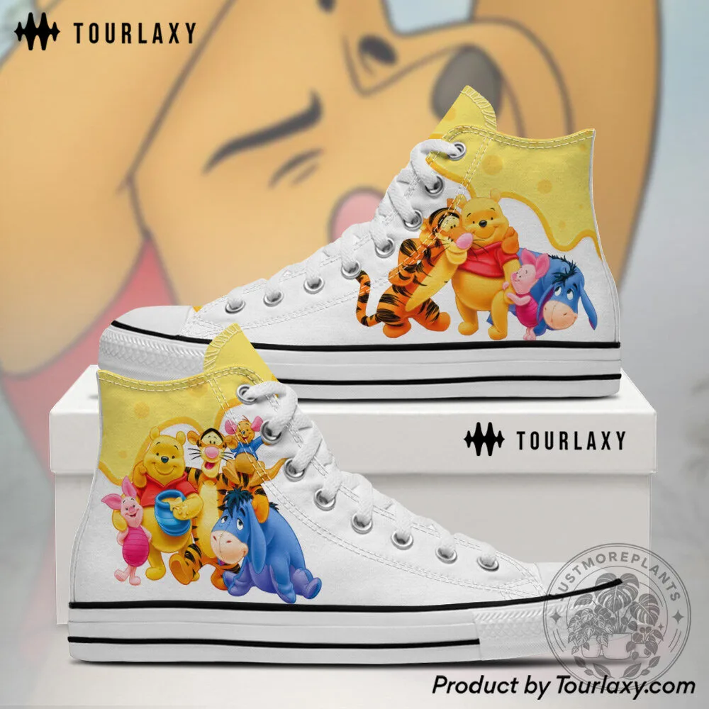 Winnie The Pooh And Friends Happy High Top Canvas Shoes