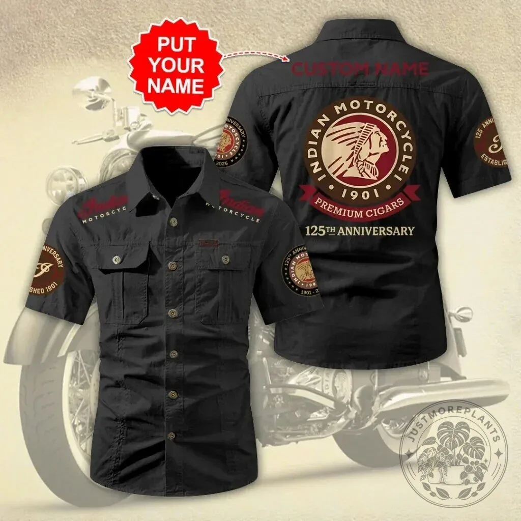 Indian Motorcycle 125th Anniversary Premium Cigars Mechanic Shirt