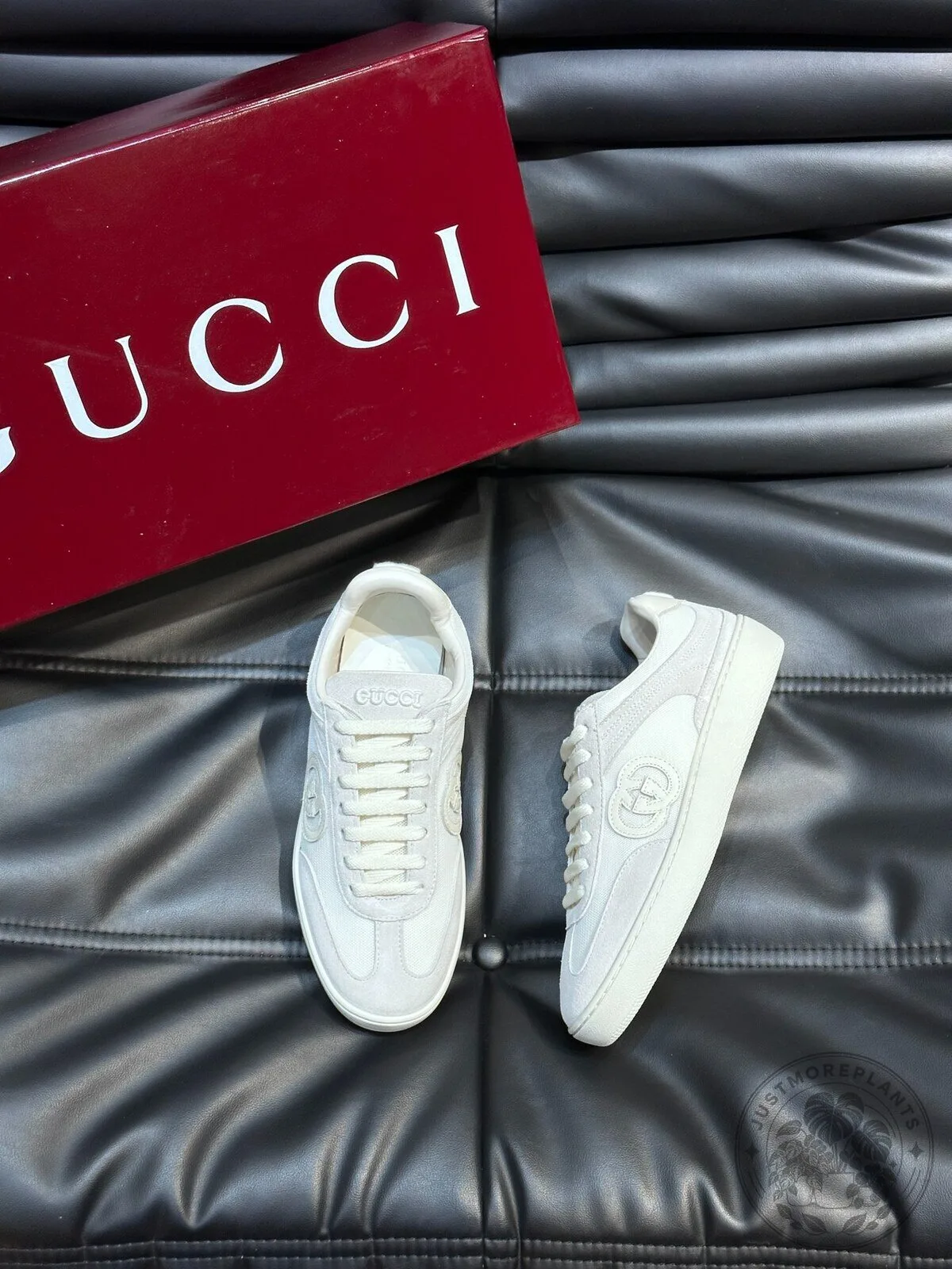 White Leather Low Top Sneakers by Gucci 10 White Leather Low Top Sneakers by Gucci