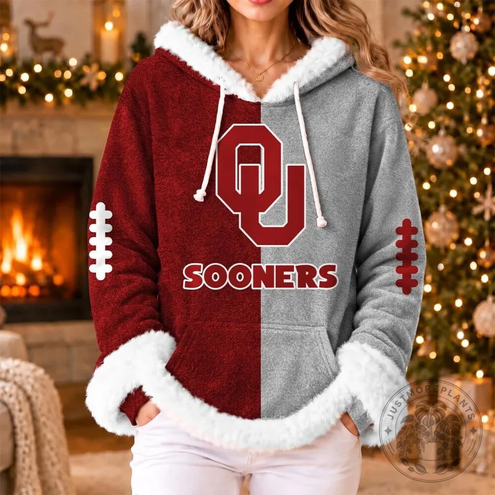 Oklahoma Sooners Football Team Red Gray Christmas Hoodie
