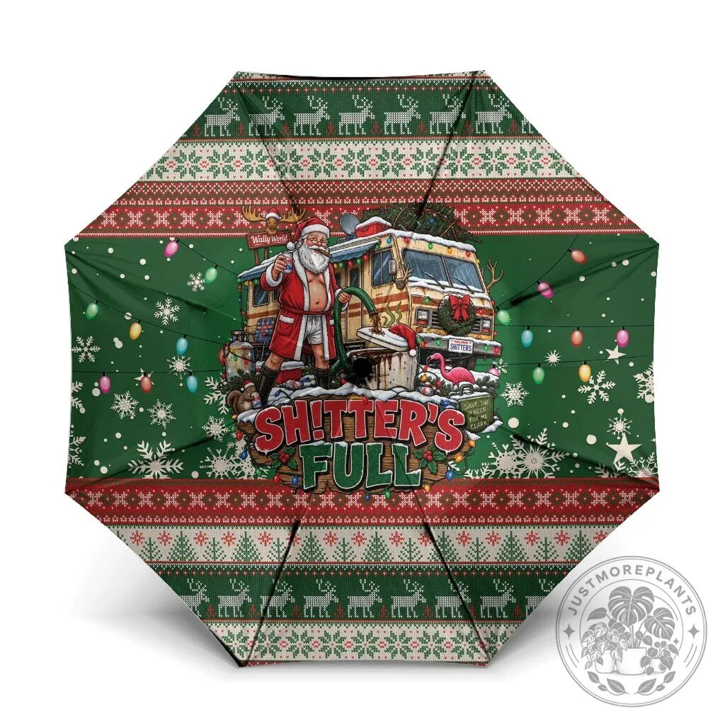Christmas Vacation Shitter's Full Ugly Sweater Pattern Umbrella