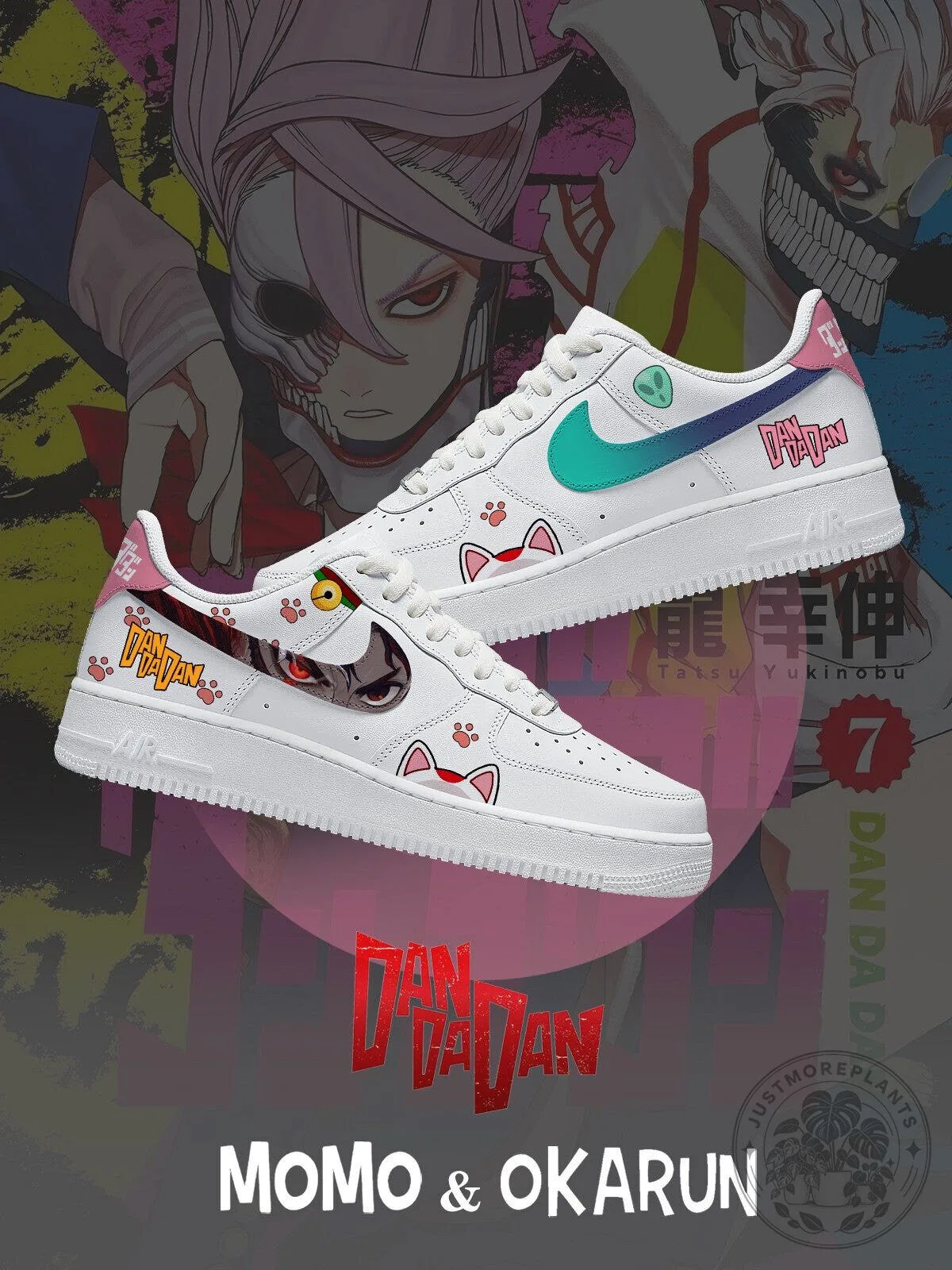 Dan Da Dan Momo and Okarun Anime Manga Custom Sneakers