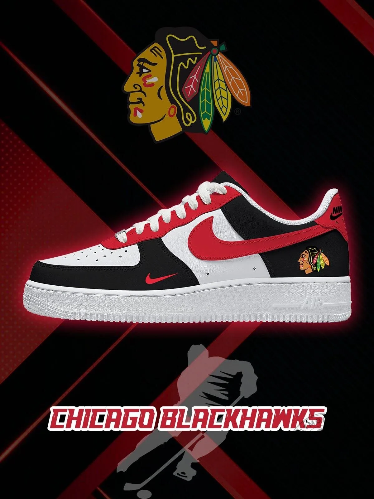 Chicago Blackhawks National Hockey League Team Logo Custom Sneakers