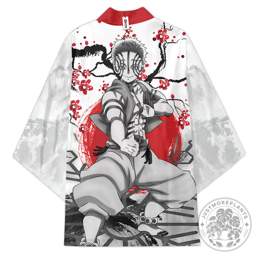 Akaza Demon Slayer Anime Kimono Cardigan Japanese Style Jacket 9 Akaza Demon Slayer Anime Kimono Cardigan Japanese Style Jacket