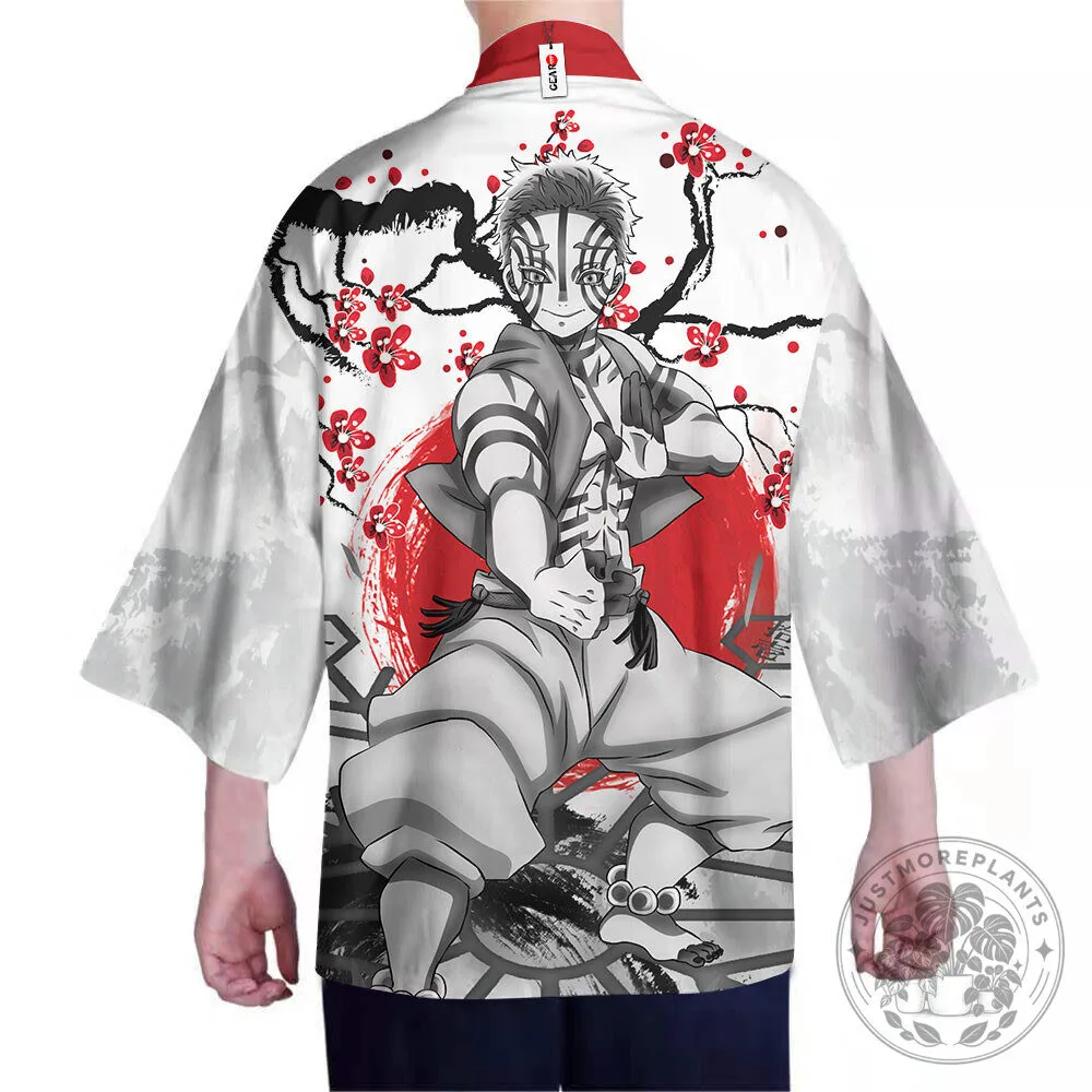 Akaza Demon Slayer Anime Kimono Cardigan Japanese Style Jacket 11 Akaza Demon Slayer Anime Kimono Cardigan Japanese Style Jacket