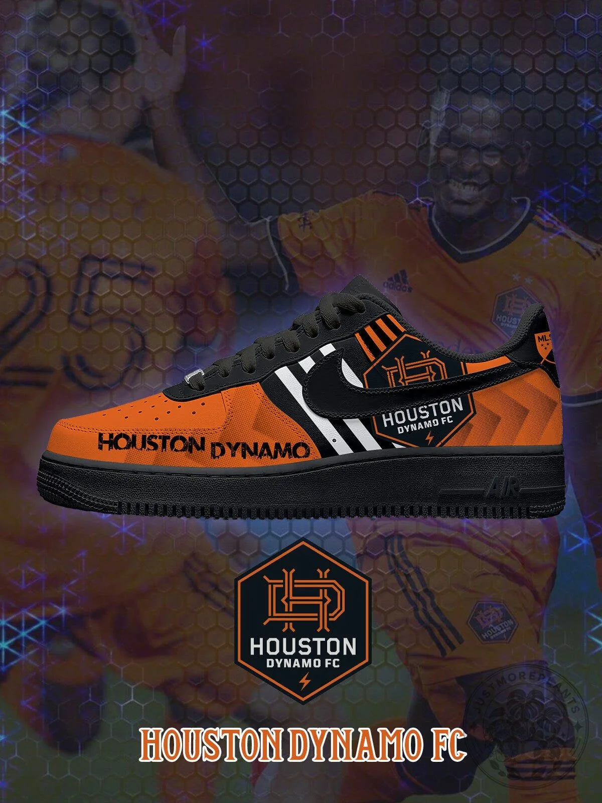 Houston Dynamo FC Custom Air Force 1 Style Sneakers