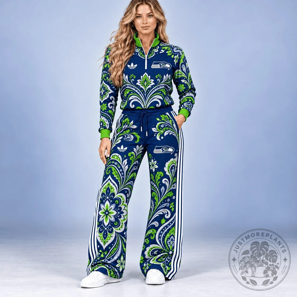 Seattle Seahawks Ornate Paisley Floral Quarter Zip Pullover Tracksuit 1 Seattle Seahawks Ornate Paisley Floral Quarter Zip Pullover Tracksuit